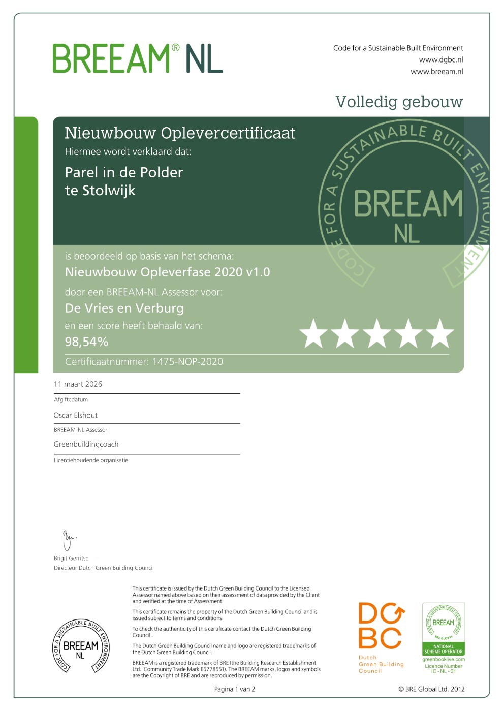 Certificaat Parel in de Polder 1475 NOP 2020 Pagina 001