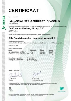Certificaat CO2-Prestatieladder niveau 5